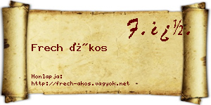 Frech Ákos névjegykártya